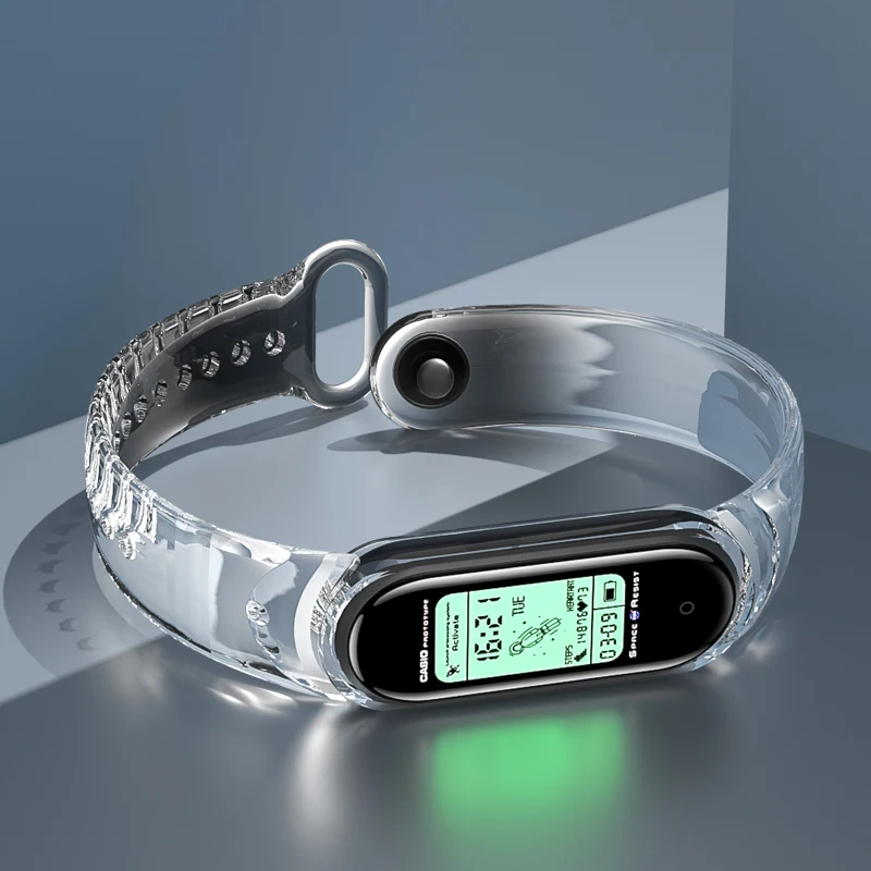 

Bracelet for xiaomi Mi Band 6 5 4 strap Transparent crystal NFC watchband replacement wristband smartwatch correa miband 3/4/5/6