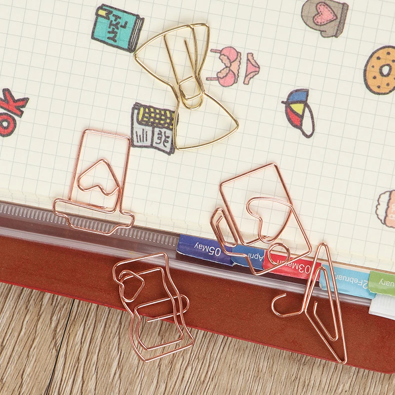 5 упаковок металлические закладки планировщик бумажный зажим Kawaii клип для книги