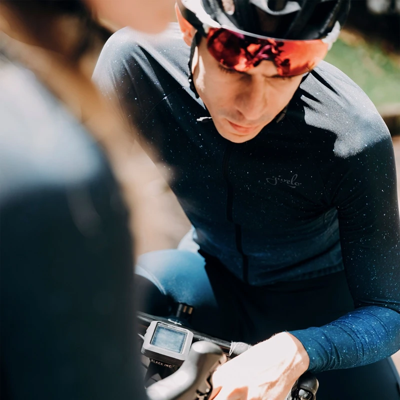 Звездная ночь Велоспорт Джерси мужская с длинным рукавом синий цикл одежда Топы