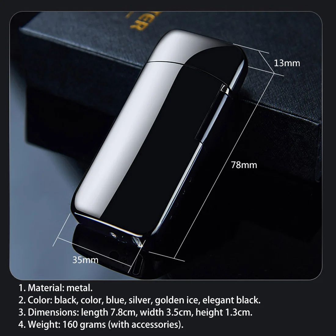 

Metal Electric Rotary Lighter Windproof Dual Arc Rechargeable USB Cigarette Lighter Fingerprint Touch Lighters With LED Power