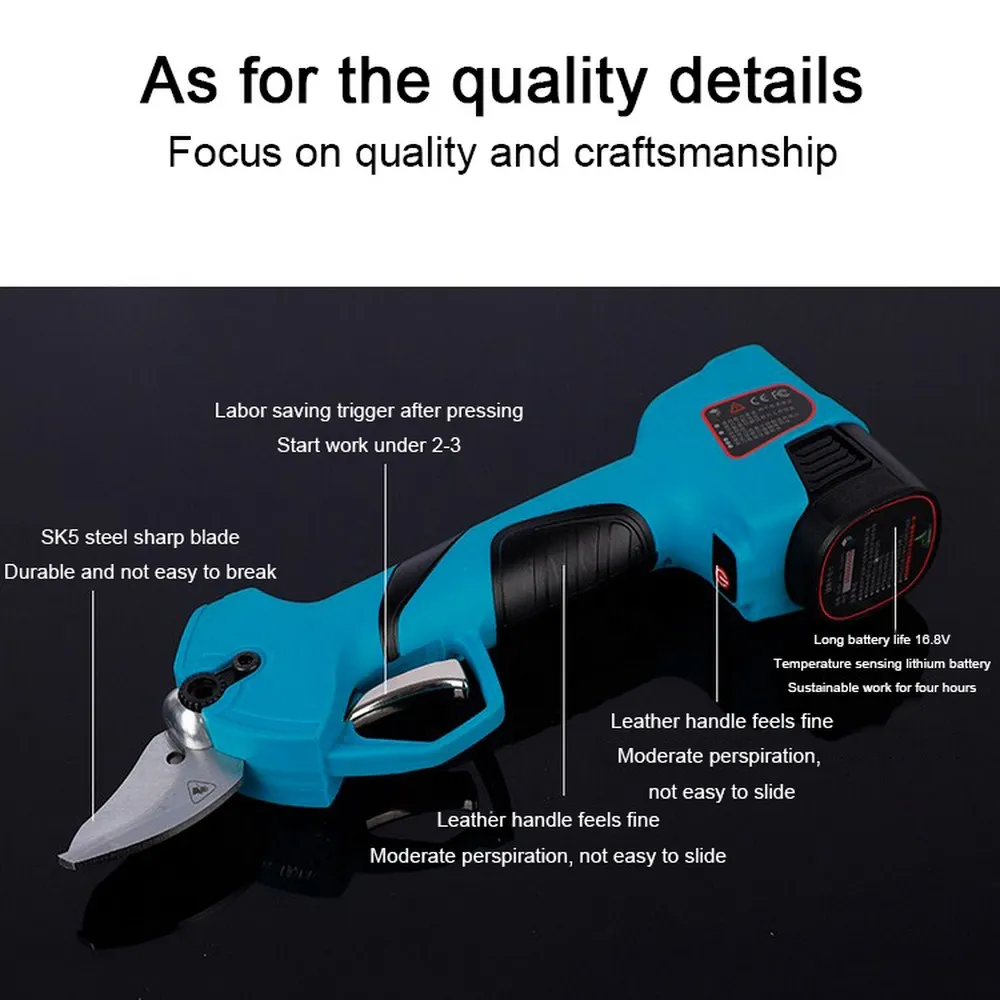 

Portable lithium battery tree shears red case 16.8V 2 electric 1 charge