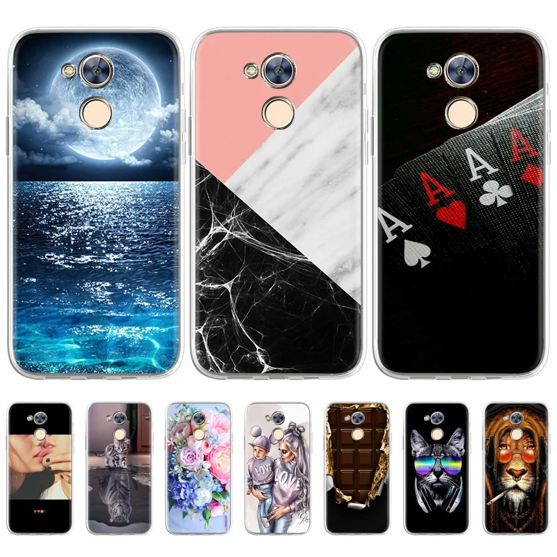 

For Huawei Honor 9 4C 6X 6C V8 V9 Play Case Soft Silicon Black Back Cover For Huawei Honor 6C 6 C CUte Cartoon Funda Honor 8 Pro