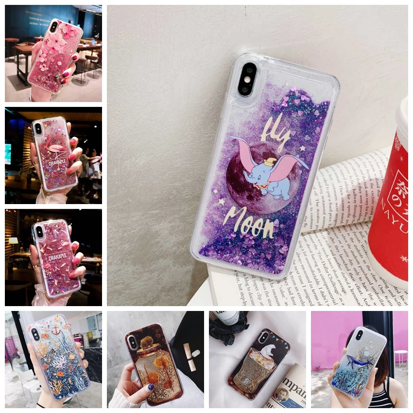 Dyna mi c Жидкий чехол зыбучие пески задняя крышка для Xiaomi 8 5X 6X A1 A2 lite Pocophone F1 redmi 5 plus Note