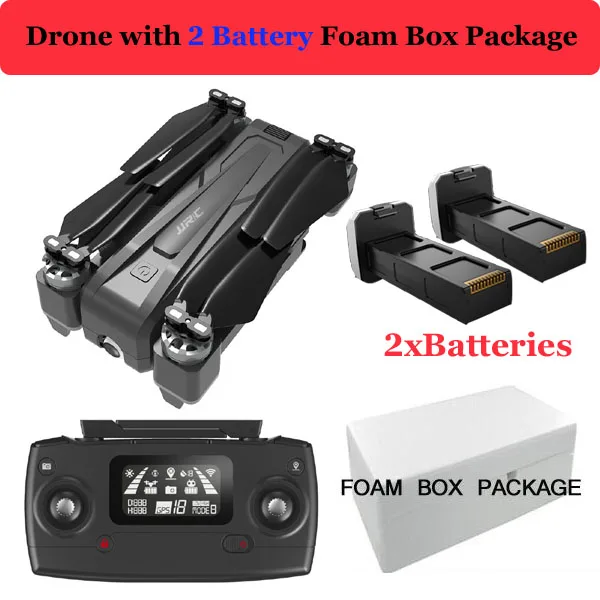 2 battery Foam Box JJRC X11 Радиоуправляемый Дрон gps 5G wifi FPV широкоугольный Регулируемый 2K камера Квадрокоптер 1,6 км 20 минут полёт складной Дрон профессиональный - Цвет: 2 battery Foam Box