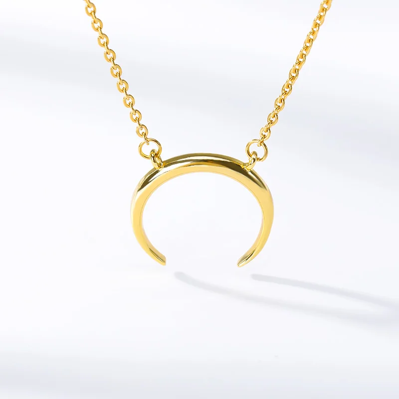 Нежный кулон с дизайном полумесяц ожерелье Золотое Серебро Цвет месяц для женщин