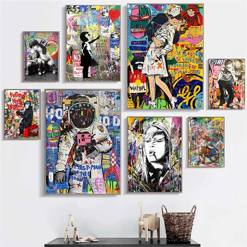 

Street Graffiti Art Canvas Paintings Pop Art Follow Your Dreams Posters and Prints Wall Art Pictures for Living Room Decoration