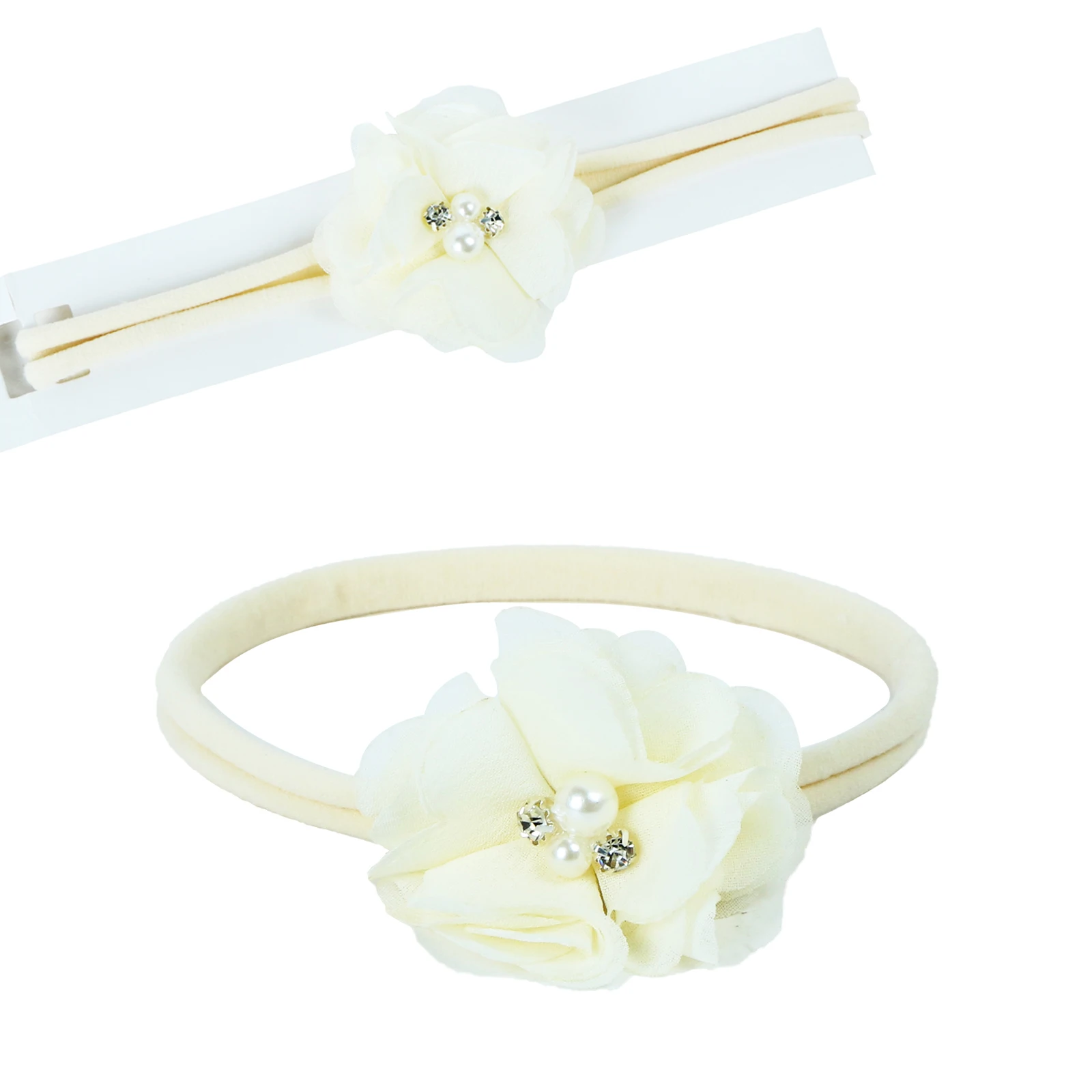 2 Pcs Fashion Baby Girl Hairband Toddlers Infant Cloth Headbands Floral Pearl Headwrap Women Summer Wear Cute Hair Accessories | Детская