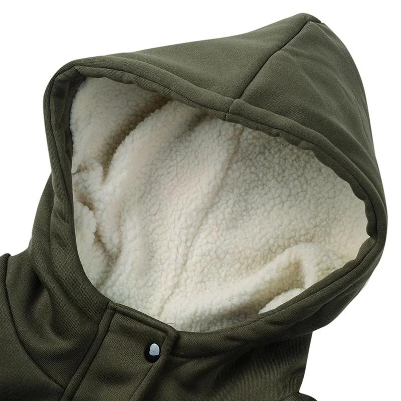 ANSELF Parka пальто женское с капюшоном Дафлкот куртка из искусственного меха Подкладка Пряжка молния спереди плюс размер теплая зимняя повседневная верхняя одежда