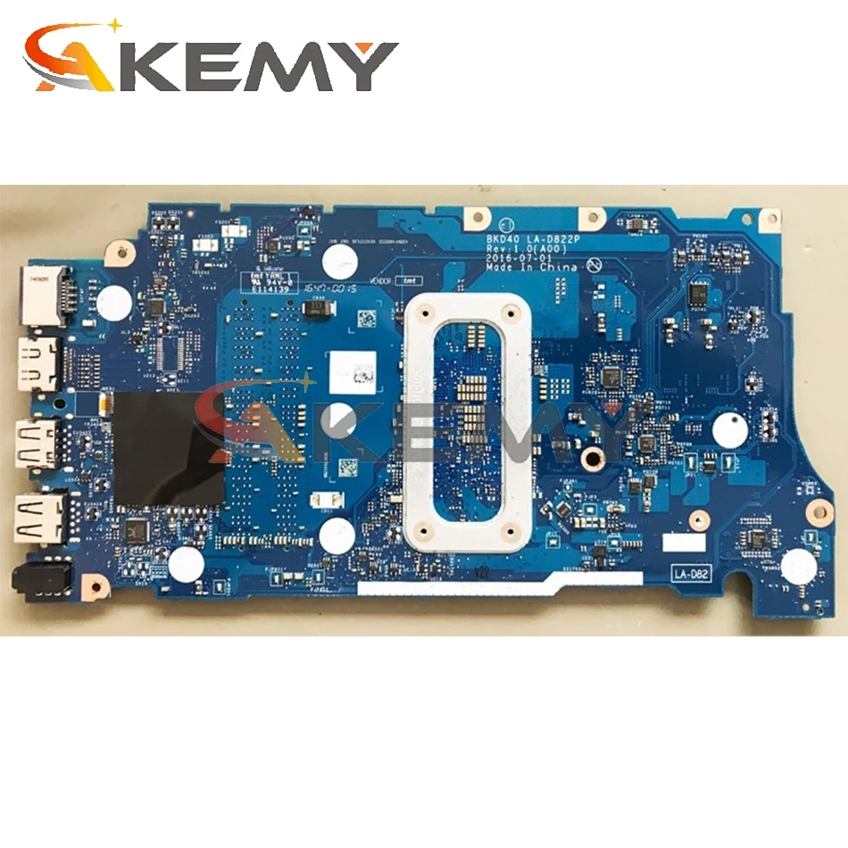 

I3-6006U FOR Dell Vostro 14 5468 7460 7560 Laptop motherboard BKD40 LA-D822P REV:1.0(A00) CN-00YT8K 0YT8K mainboard 100%tested