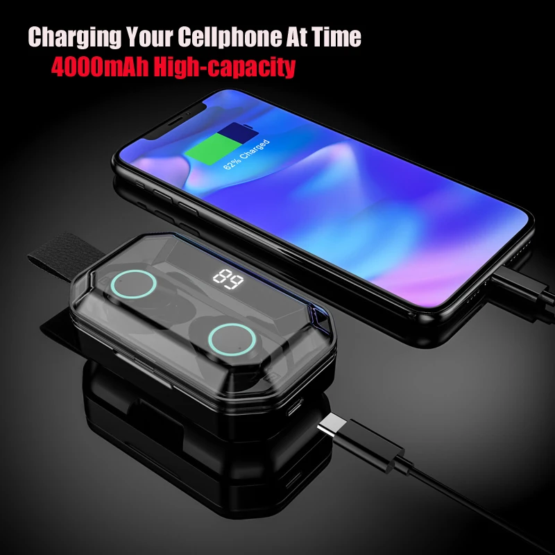 X6 TWS 5 0 Bluetooth наушники 9D стерео спортивные Беспроводная гарнитура IPX7