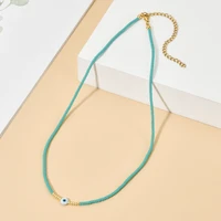 zmzy boho thin fashion necklace colorful miyuki beads necklace cute evil eye charm necklaces for women jewelery collier