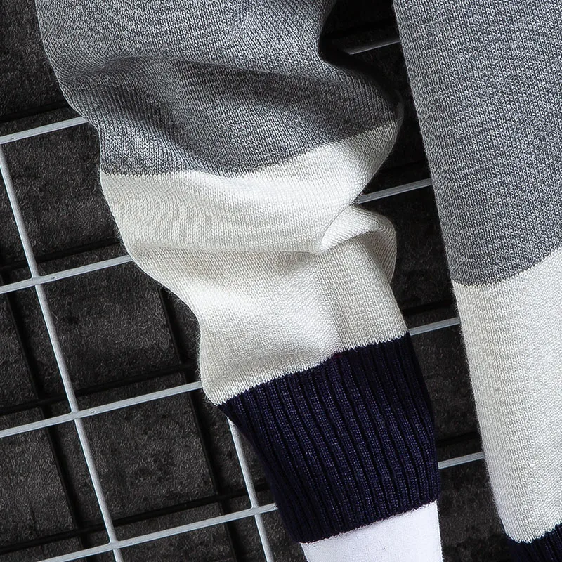 

Men Fake Two-piece Sweater Casual Style Long Sleeve Male Pullover Patchwork Fit-knitted Men Fashion Autumn Wearing Sweatshirt