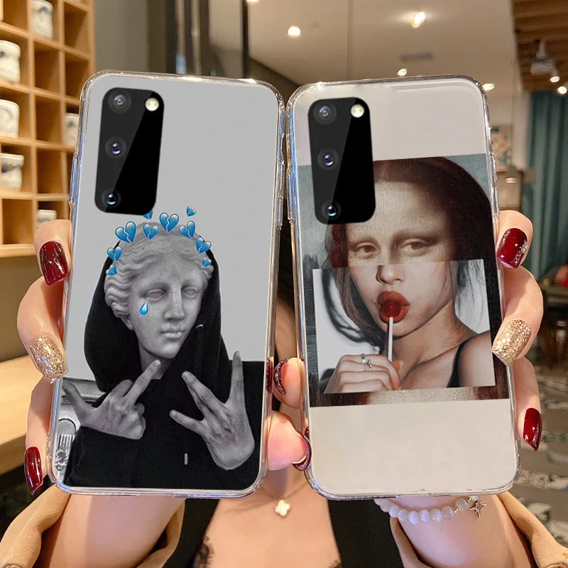 

Retro David sculpture abstract art Medusa soft silicone phone case for Samsung Galaxy S10 S20 S8 S9 Plus S21 S20Ultra Note8 9 10