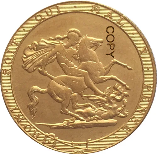 24 K позолоченный 1819 Великобритания 1 Sovereign-Джордж III копия монет