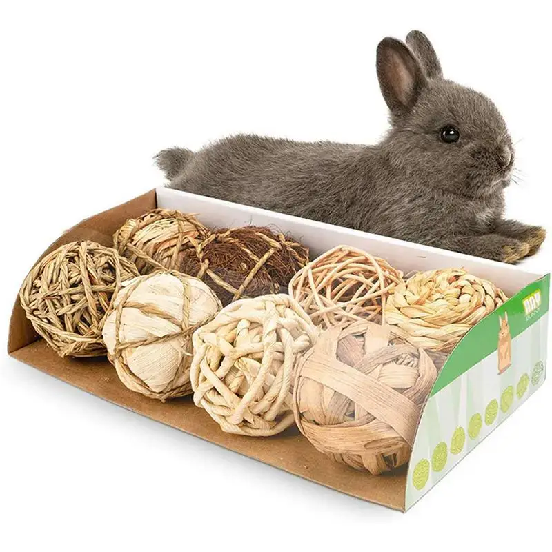 

Small Animal Hamster Play Ball Interactive Rabbit Natural Grass Ball Pet Bird Parrot Chew Rattan Balls Small Animal Toy Product
