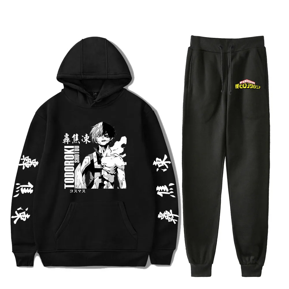 

Shoto Todoroki My Hero Academia Hoodie Sweatshirt Sets Sports Hoodies Pullovers+jogger Pants Printed Men/ Women 2020 New Arrival