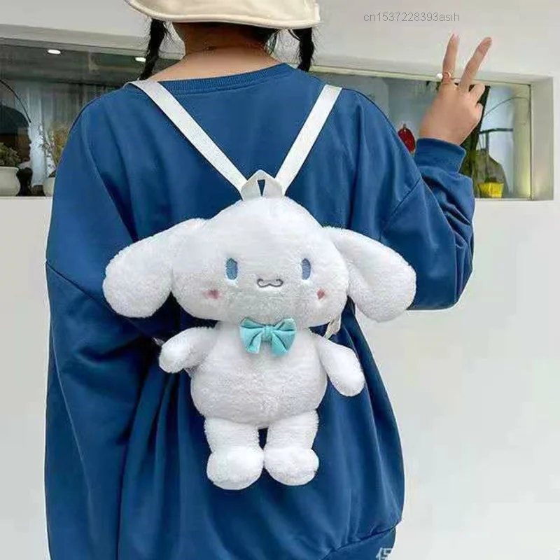 

Новинка 30 см Sanrio Cinnamoroll плюшевая кукла рюкзак белый щенок мягкая собака плюшевые игрушки для детей подарок лолита девочки Y2k сумка
