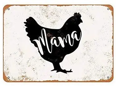 

Lplpol Mama Hen Retro Vintage Tin Metal Sign 10" x 14"