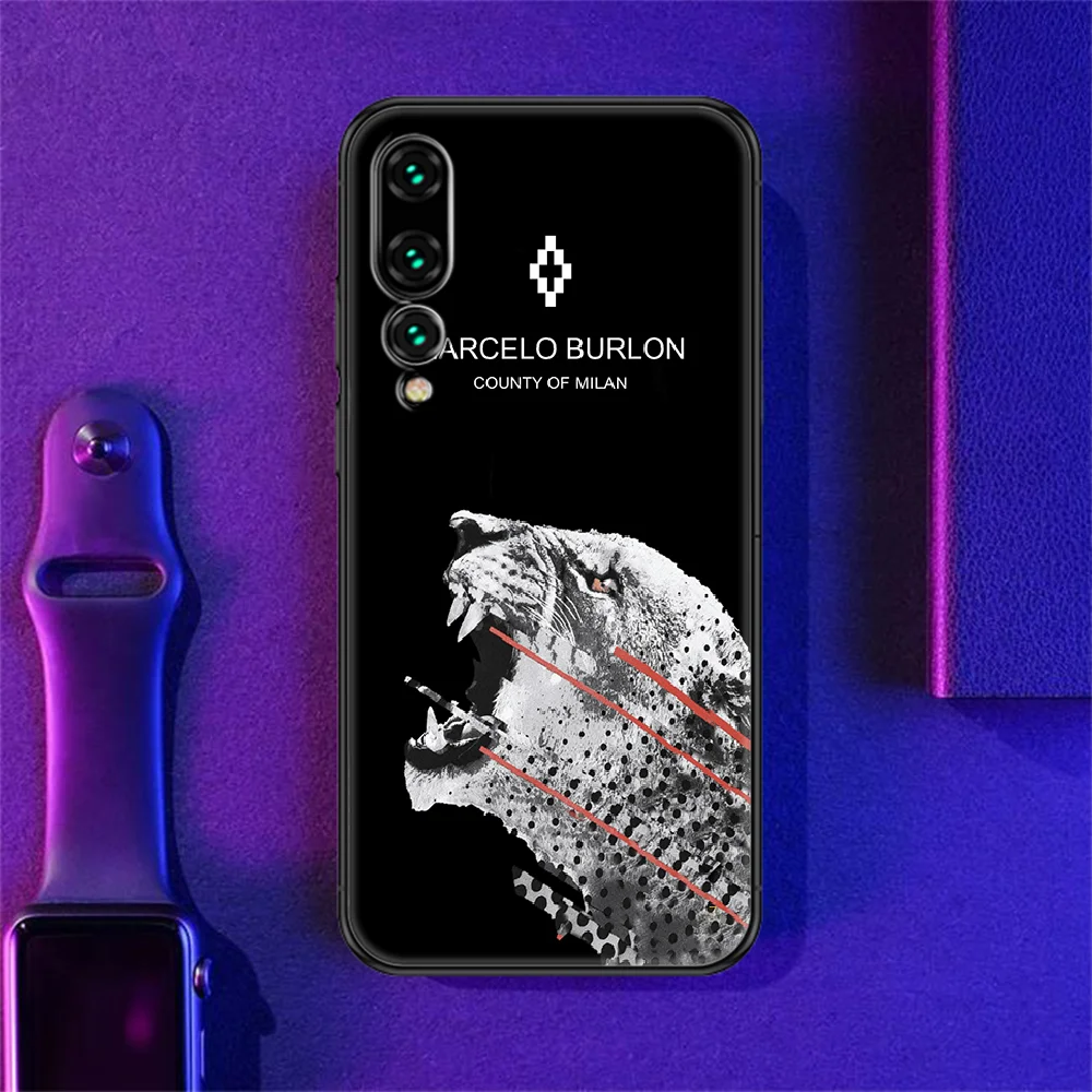 

marcelos fashion brand Burlons Phone case For Huawei P Mate P10 P20 P30 P40 10 20 Smart Z Pro Lite 2019 black soft shell