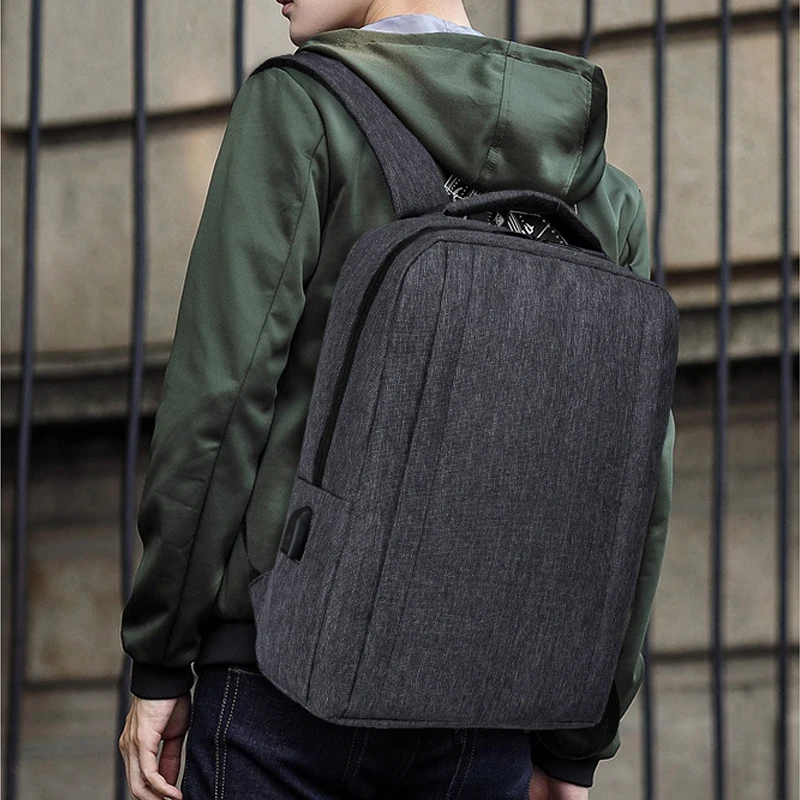 

2021 New Fashion USB Charging Backpack Men's Business 15 Inch Laptop Backpack Leisure Travel Student School Bag for Teenager