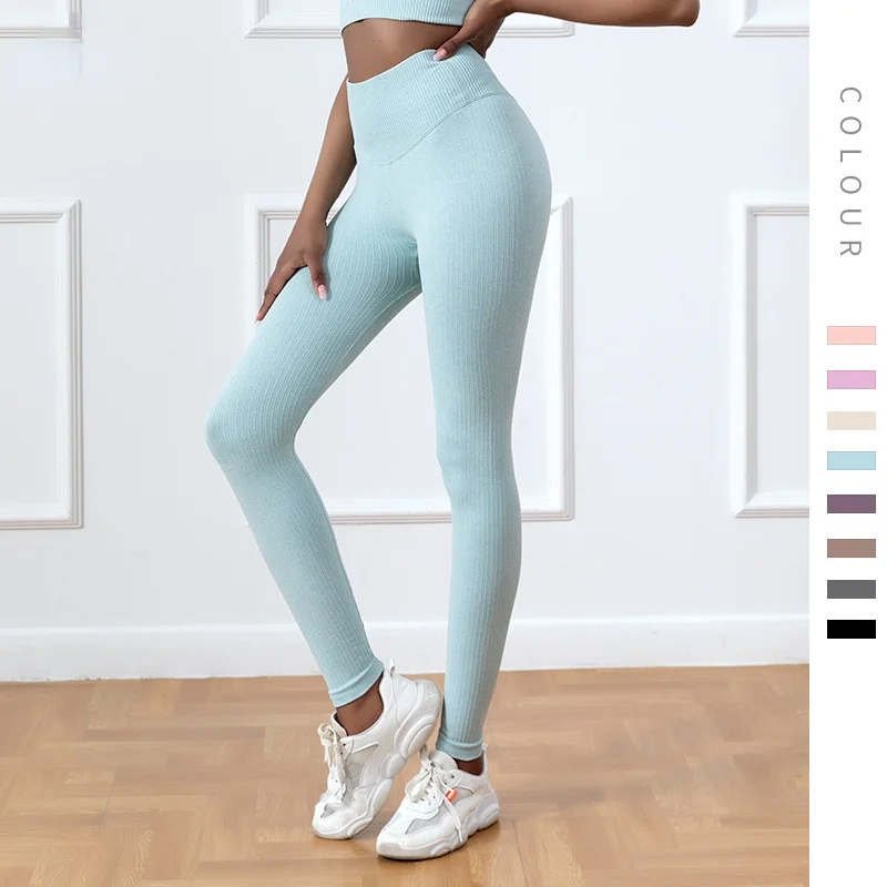 

Seamless High Waist Hip Lifting Yoga Pants Outdoor Sports Running Fitness Yoga Leggings Push Up Tights Women Solid Gym Clothing