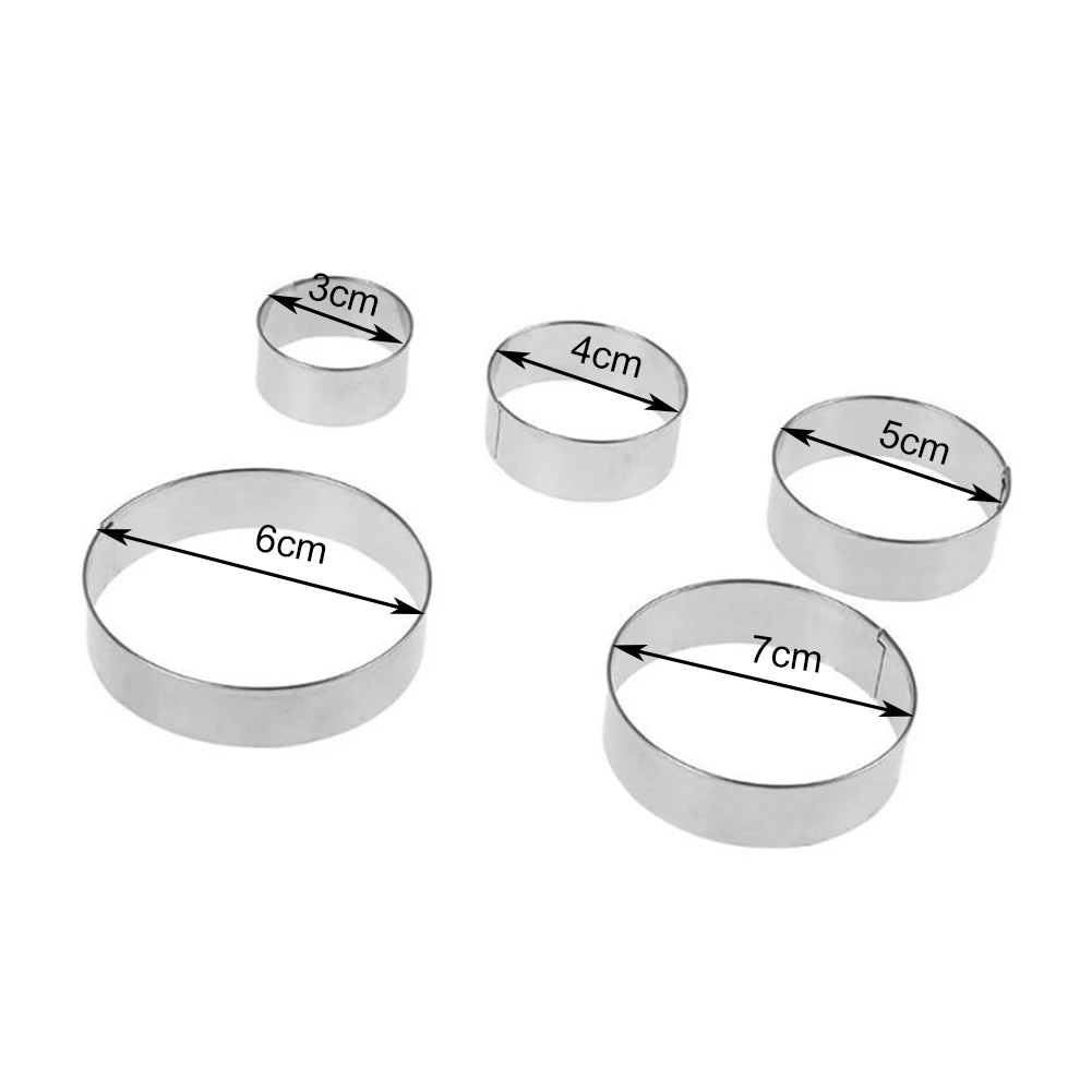 

5Pcs/Pet Round Circle Cookie Mold Stainless Steel Cutter Biscuit Diy Baking Pastry For Kitchen Ware Bakingware Accessories Tools