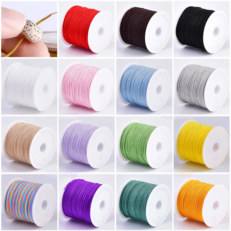 50 м Нефритовая нить для изготовления браслетов ожерелий 0 8 мм плетеная хлопковая