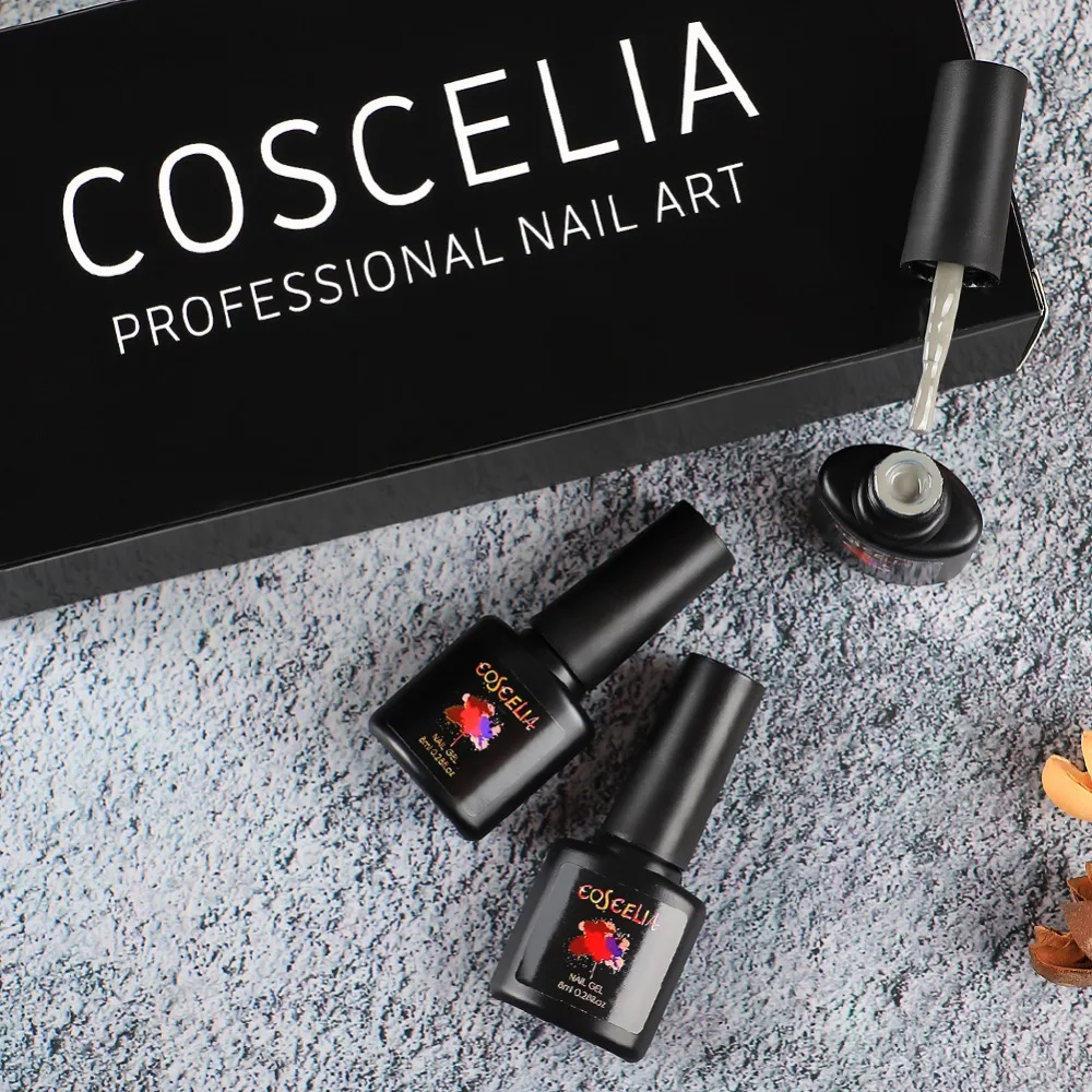 Дизайн ногтей маникюр COSCELIA 40 цветов 8 мл замачиваемый эмалированный Гель-лак Светодиодный УФ-гель для ногтей Новинка