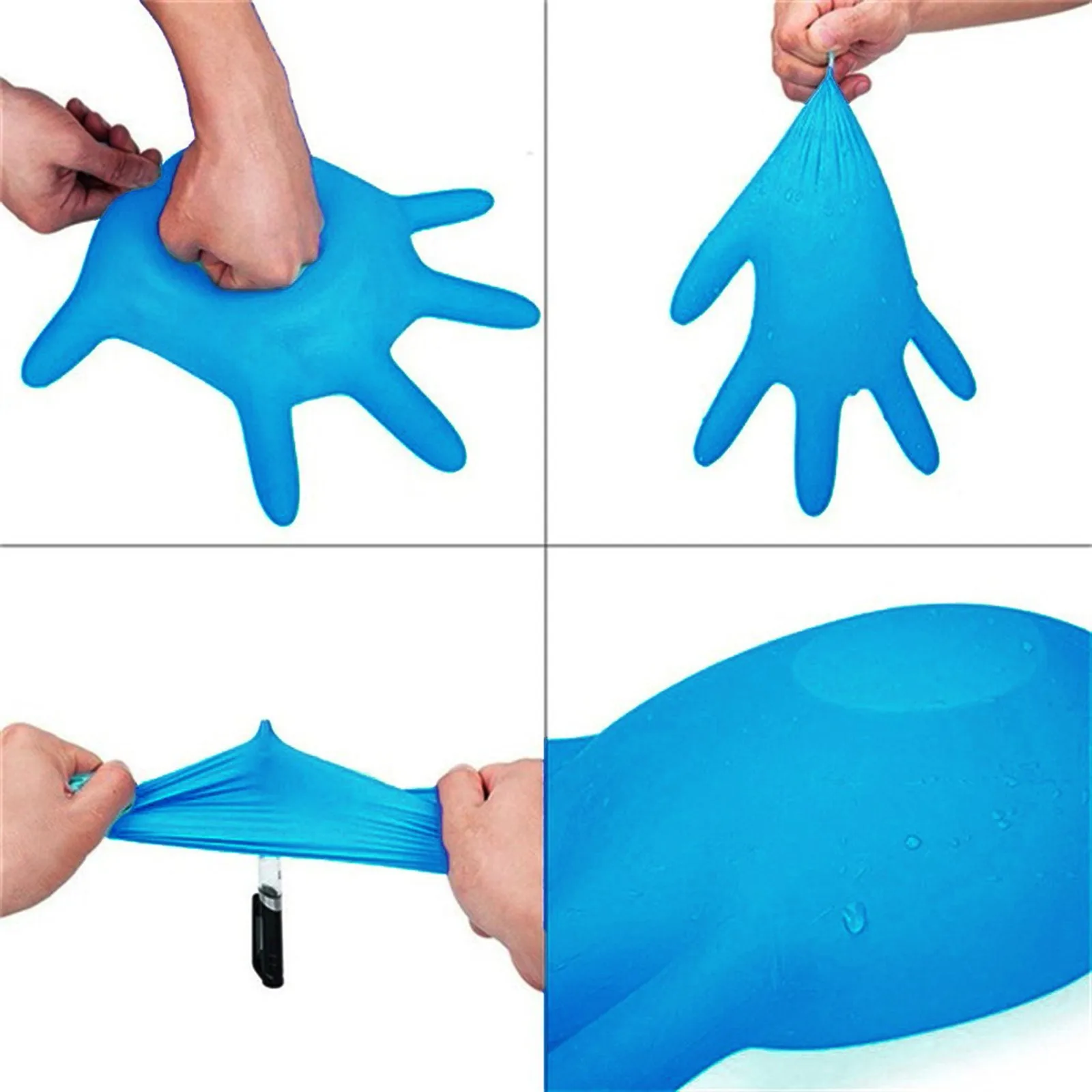 Резиновые одноразовые перчатки механика Nitrile в упаковке 100 шт. без пудры, универсальные, комфортные, черного цвета для детейлинга и чистки автомобилей.