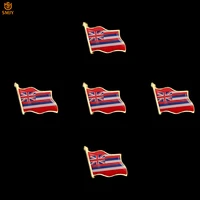 5pcs hawaiian enamel pins american patriotism flag wearing badge unisex suit denim jacket lapel pin brooch jewelry gift
