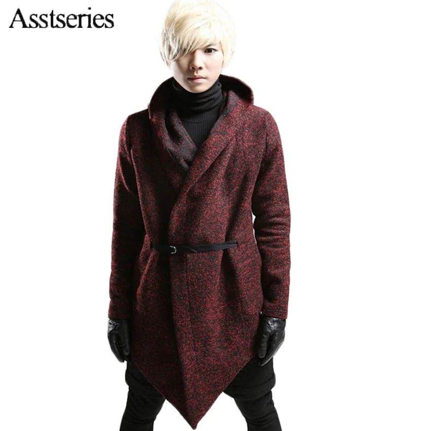 Бесплатная доставка длинная куртка черное Мужское пальто 2021 модное