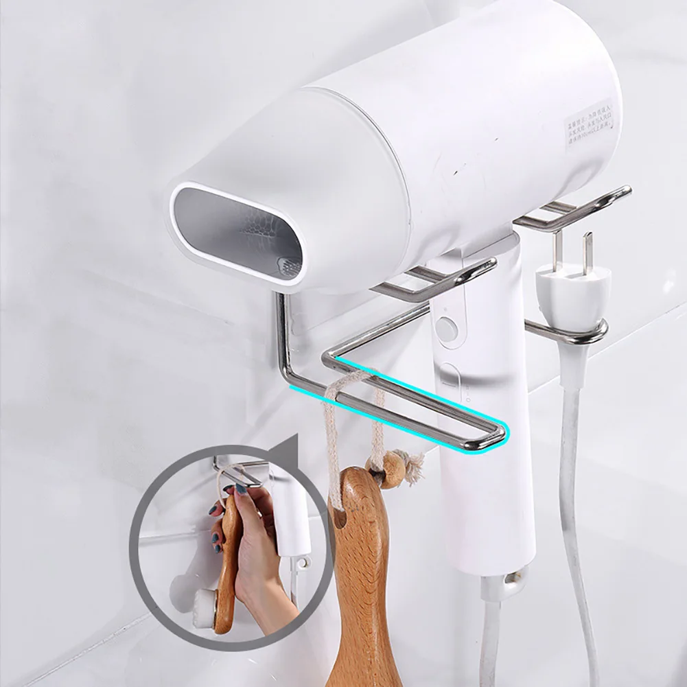 Настенный держатель из нержавеющей стали без перфорации для ванной комнаты