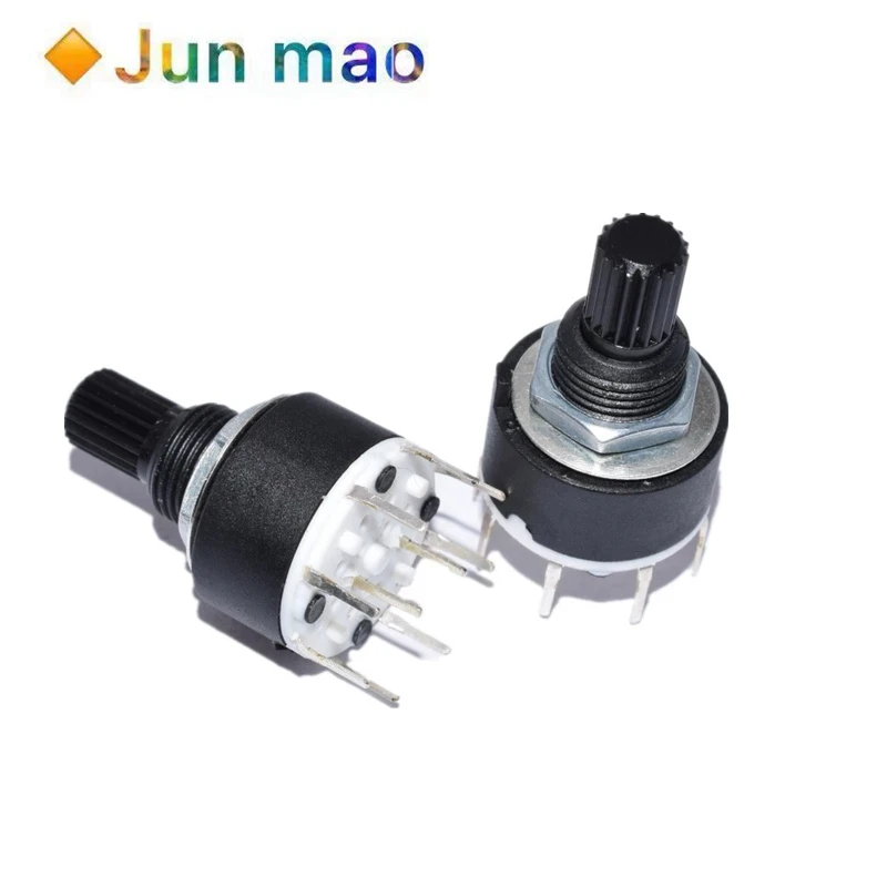 

1 шт. SR16 пластик 16 мм поворотный переключатель диапазонов 2 полюса 3 4 позиции 1 полюс 5 6 8 позиция ручки длина 15 мм осевой переключатель