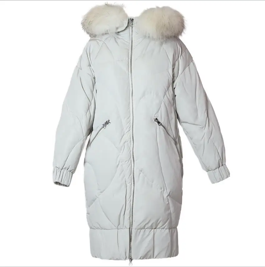 Оптовая продажа большая теплая куртка из гусиного пуха с капюшоном натурального