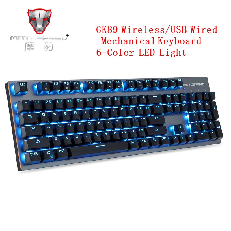 Bluetooth клавиатура Motospeed GK89 Беспроводная Механическая с подсветкой 2 4 ГГц 104
