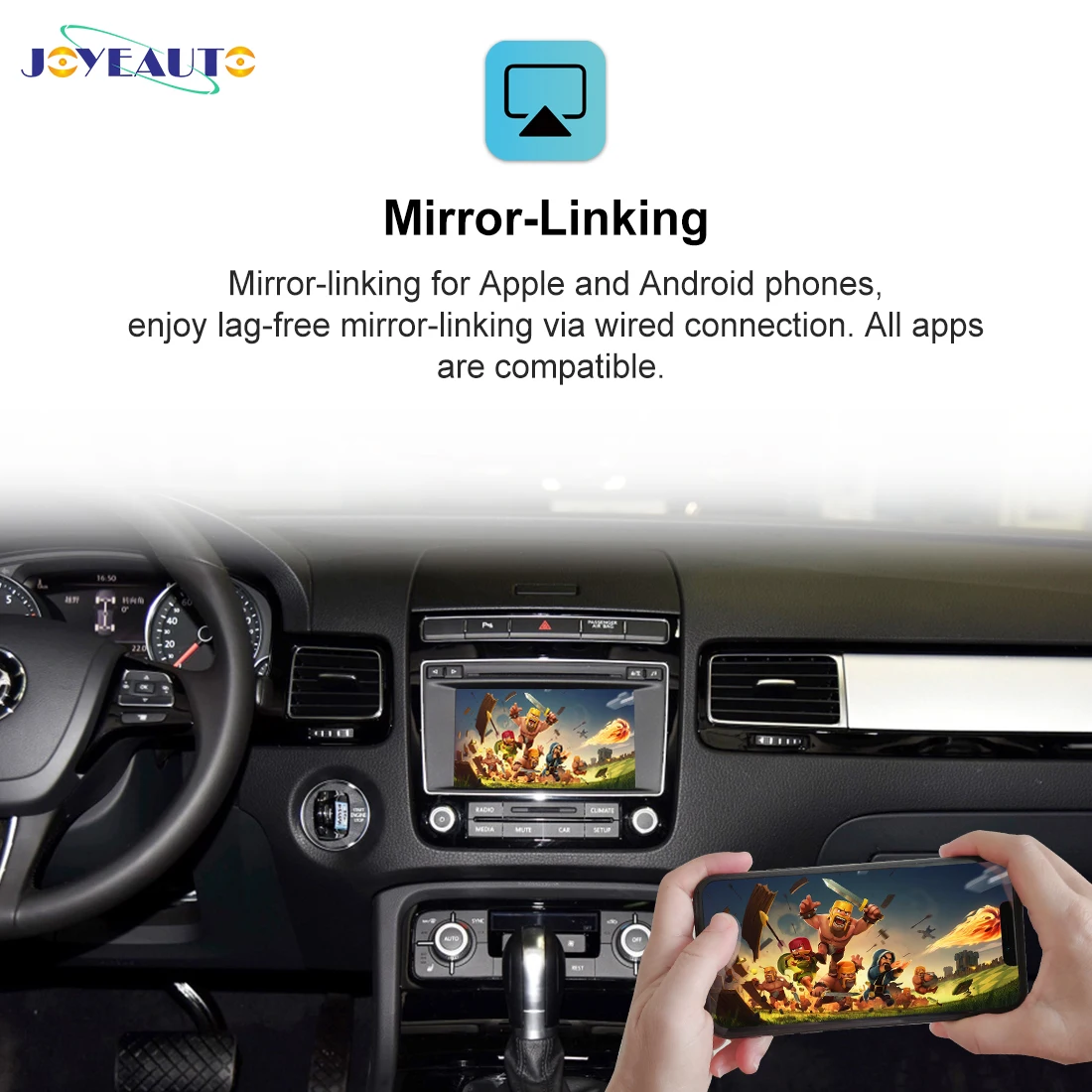 구매 JoyeAuto-카플레이 디코더, 무선 애플 Carplay 안드로이드 자동 역방향 카메라 자동차 키트, 폭스바겐 투아렉 6.5 2010 - 2017