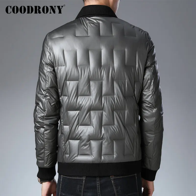 Бренд COODRONY, мужская куртка-пуховик, модное Полосатое повседневное пальто, мужская одежда, Осень-зима, толстые теплые куртки с карманами, 98028