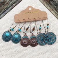 rinhoo beach travel for summer 3 pairsset retro geometric tassel earrings set accessories gifts for women girl