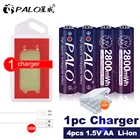 Литиевая батарея PALO, 1,5 в, AA, литий-ионные аккумуляторные батареи с зарядным устройством USB для фонариков, игрушек, MP3-плееров, литиевых батарей aa