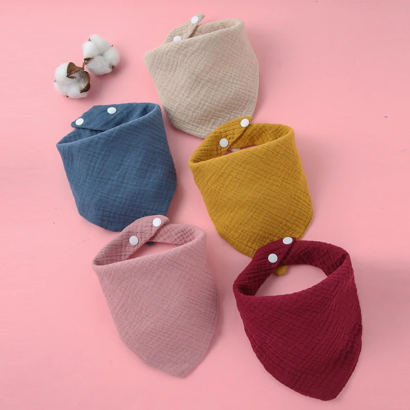 

5Pcs/lot Baby Infant Cotton Bib Newborn Solid Color Triangle Scarf Feeding Saliva Towel Bandana Burp Cloth Boy Girl Shower Gifts