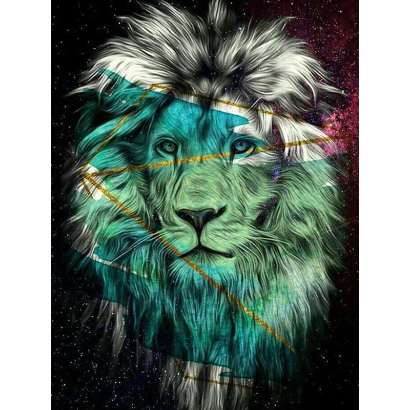 

DIY 5D Diamond Painting Animal Lion Cross Stitch Kit Full Drill Embroidery Line Art Picture Of Rhinestones Home Decor Gift S85