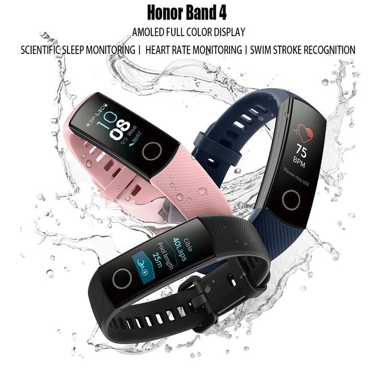 Оригинальный Смарт браслет Huawei Honor Band 3/4 фитнес 4 с OLED экраном 0 91 дюйма и
