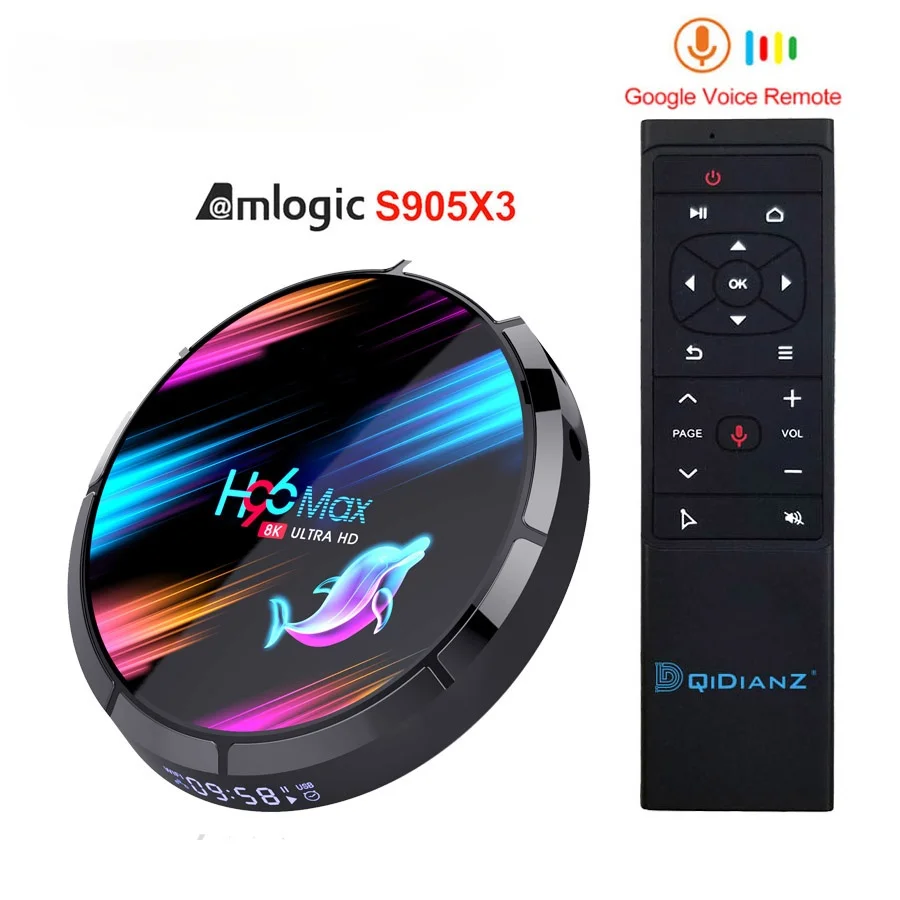 

ТВ-приставка H96 MAX X3, 4 + 128 ГБ, 8K, Amlogic S905X3, Android 9,0, Wi-Fi, 1080P, 4K
