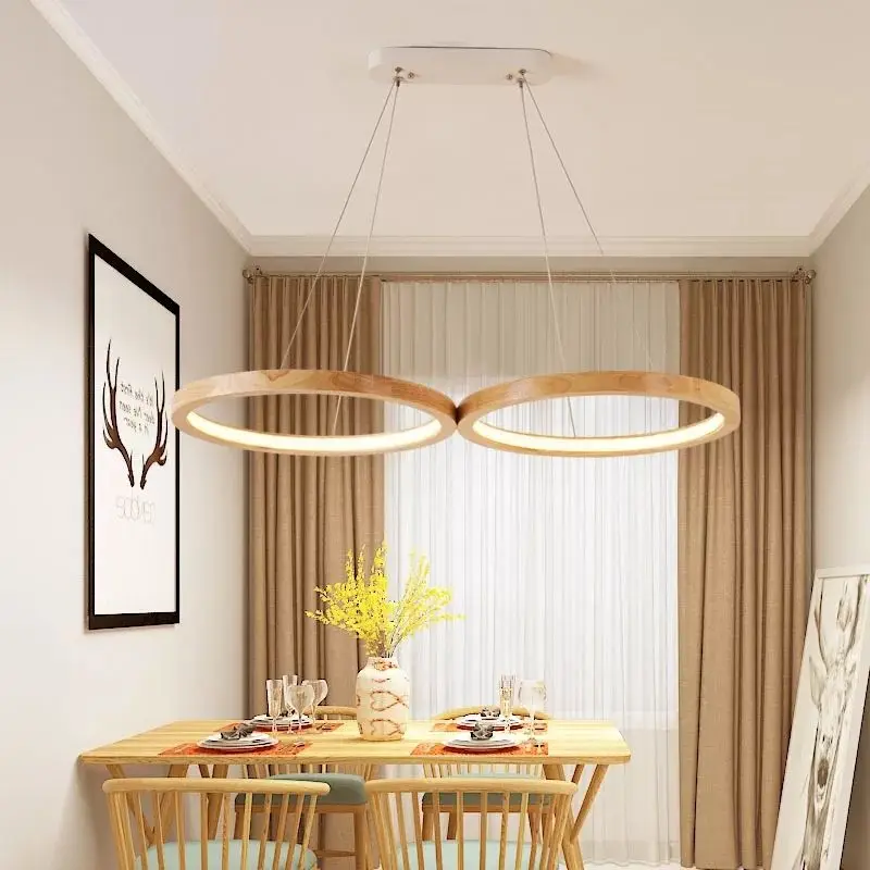 Деревянные светодиодсветодиодный подвесные светильники для столовой две
