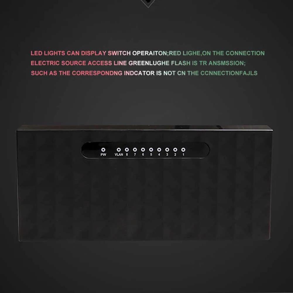 

RJ45 Hub 1000 Mbps Self Adaptive Ethernet Switch Desktop 8 Port Gigabit Sturdy LAN Home Splitter Unmanaged Network Full Duplex