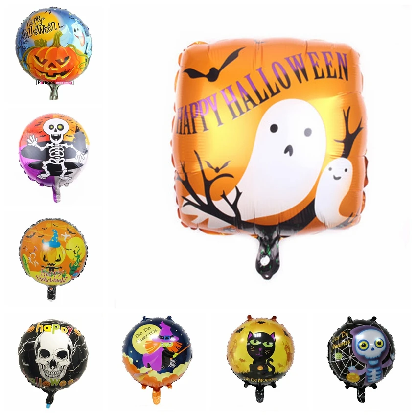 Набор алюминиевых шаров для Хэллоуина тыква Флюоресцентный шар в виде кошки