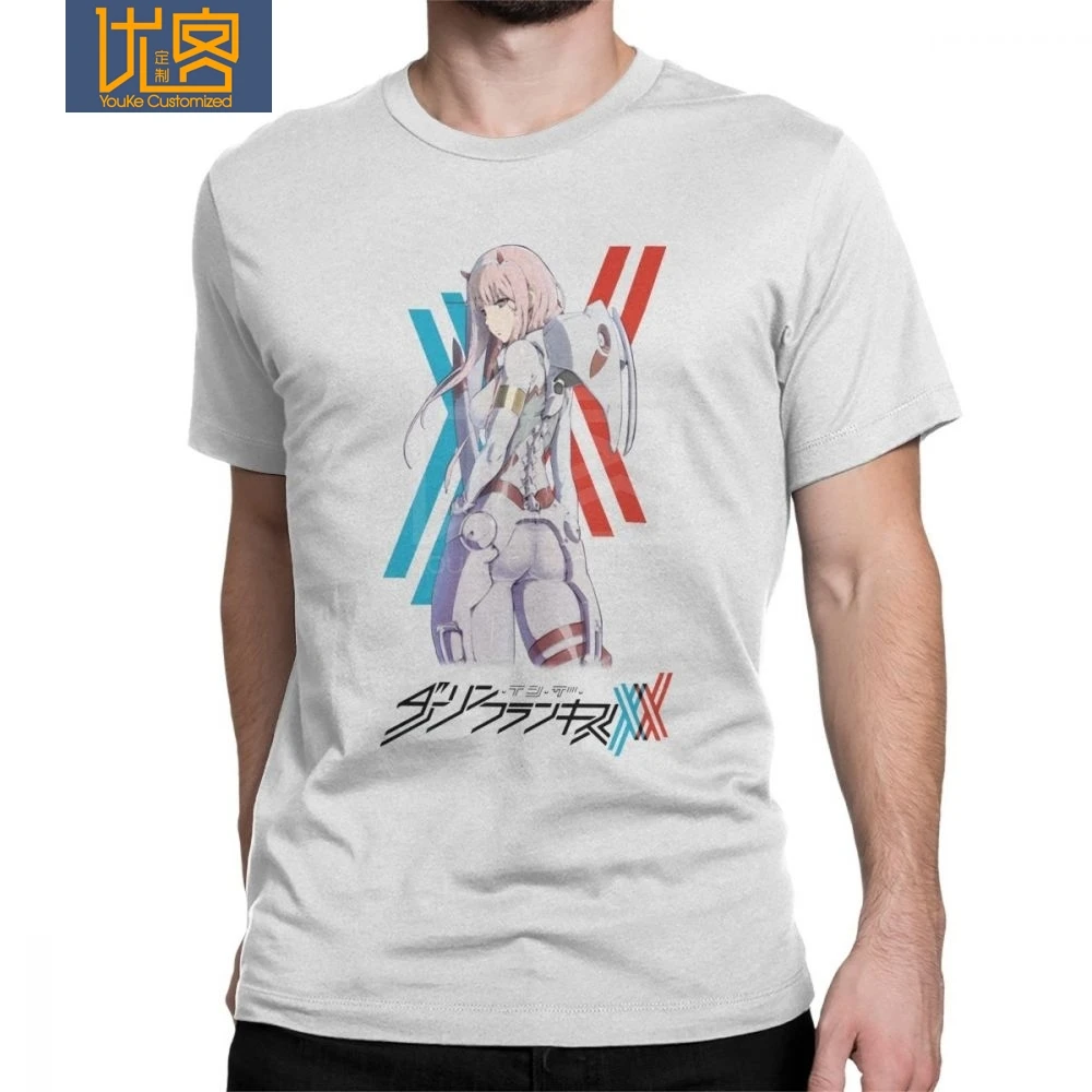 Darling In The Franxx 02 футболки Костюм Пилота Zero Two Мужская футболка стильная из 100% хлопка