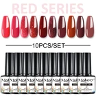 Mobray 10 шт.компл. Блестящий Гель-лак для ногтей комплект блеск vernis Лаки био-Гели Soak Off лаки для ногтей база лаки для ногтей УФ светодиодный лак для ногтей Гель-лак