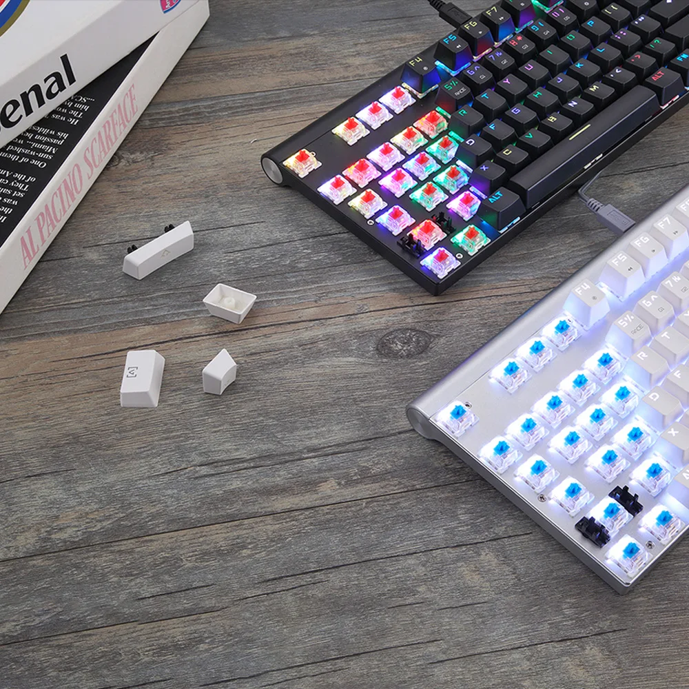 motospeed ck101 mechanical gaming keyboard 87 key usb wired rgb led backlit keyboard blue red switch for desktop computer gamer free global shipping