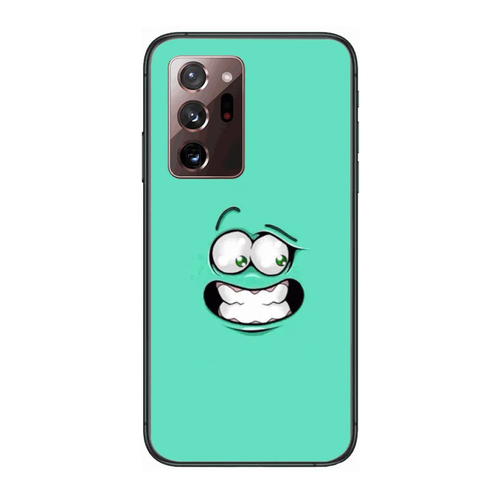 

Simple and fresh Emoticons Interesting soul Phone Case cover hull For SamSung note20 10 9 8 4 pro plus black prime soft bumper